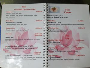 Menu at Thien Duyet in Nha Trang