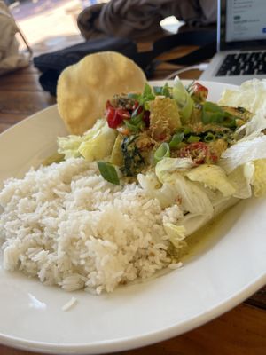 Vegan Curry w/Rice  at Shark Bay Cafe in Denham
