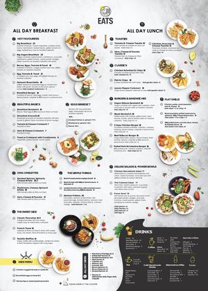 Recent menu- I asked for separate vegan menu and they didn’t have one which they apparently used to. A shame.  at Eats Restaurant in Eumundi