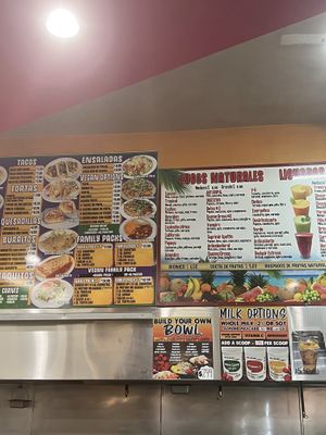 It’s a clear menu with a whole ass vegan section   at Mi Mercadito in Pomona