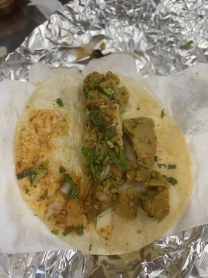Chicken taco… doesn’t look fancy but who cares   at Mi Mercadito in Pomona