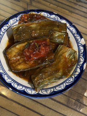 Eggplant with ginger   at Lien Hoa in Hue