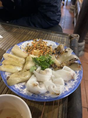 Glutinous rice pancakes (we didn’t like)  at Lien Hoa in Hue