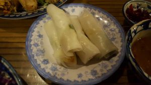 Fresh spring rolls. Peanut sauce is good at Lien Hoa in Hue