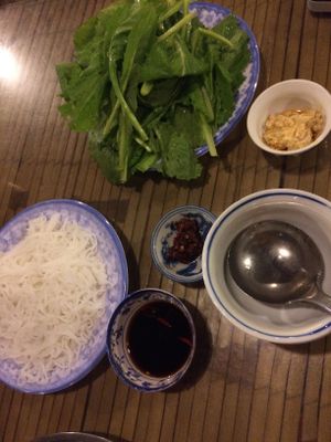 Extras for Hot Pot and soy cheese at Lien Hoa in Hue
