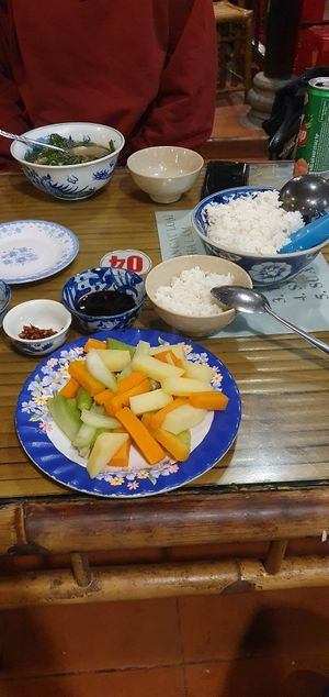 Vegetables with soy sauce at Lien Hoa in Hue