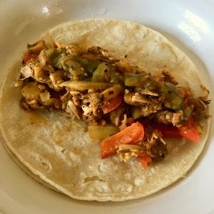 Delicious jackfruit tacos!! at Atlantis Vegan Grill in St Charles