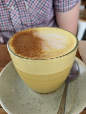 Golden Nights latte at Khamsa in Erskineville