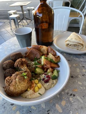 Jerusalem Bowl and Pita Bread   at Khamsa in Erskineville