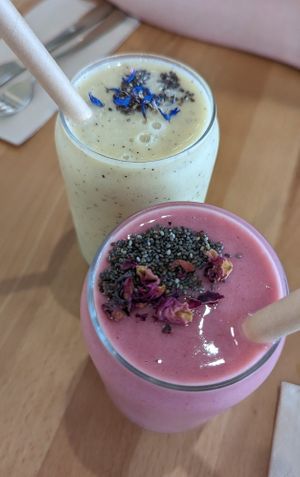Summer Passion and Arabian Femme smoothies at Khamsa in Erskineville