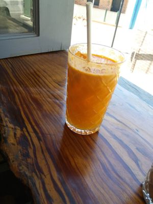 Fresh orange juice at Khamsa in Erskineville