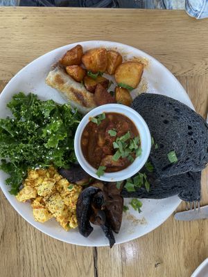 Big breakkie dish at Khamsa in Erskineville