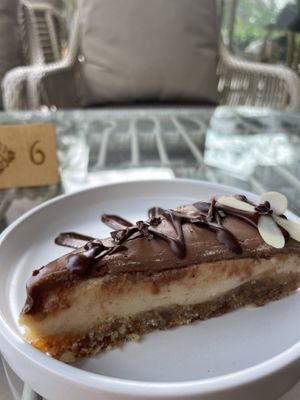 Almond date caramel cake  at Deli Devi in Koh Phangan
