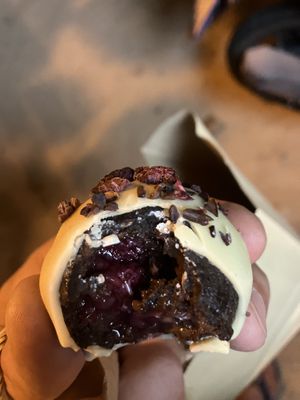 filled with brownie and fruits/jam  at Deli Devi in Koh Phangan