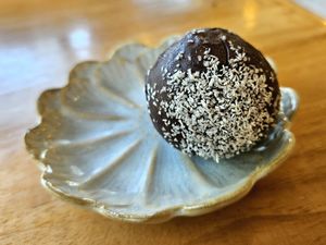 "Red heart" dessert at Deli Devi in Koh Phangan