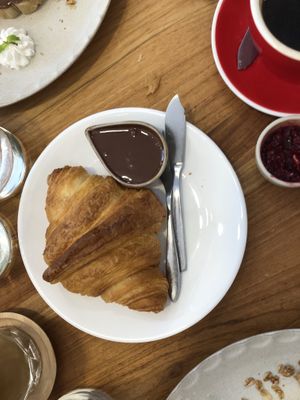 croissant with nutella   at Deli Devi in Koh Phangan