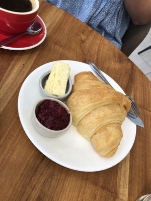 croissant with raspberry jam  at Deli Devi in Koh Phangan