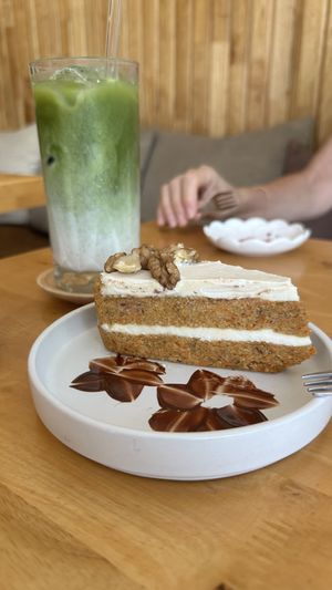 Raw carrot cake   at Deli Devi in Koh Phangan