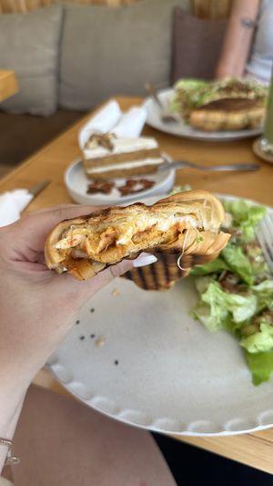 Cheesy croissant with kimchi   at Deli Devi in Koh Phangan