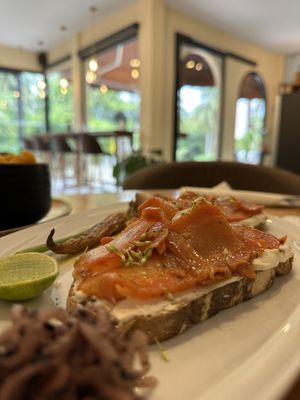 Lox bread   at Deli Devi in Koh Phangan