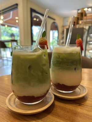 Strawberry matcha   at Deli Devi in Koh Phangan