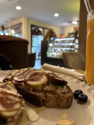 Ricotta cheese and fig bread   at Deli Devi in Koh Phangan