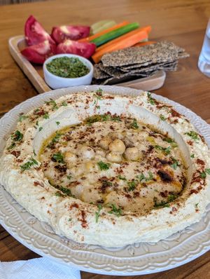 Hummus plate at Deli Devi in Koh Phangan