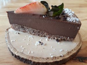 Chocolate cheesecake (heaven) at Deli Devi in Koh Phangan