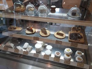 Cake and cheese selection at Deli Devi in Koh Phangan