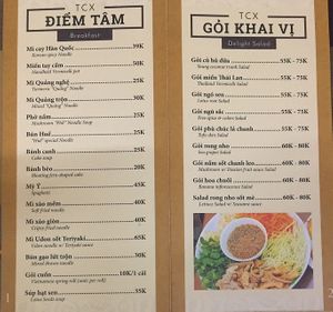 menu1 at Tiem Chay Xua in Da Nang