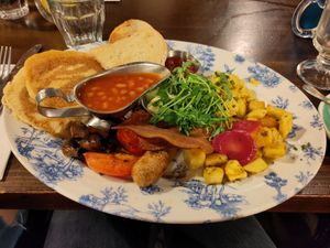Full vegan breakfast plus pancakes! at Bill's in Nottingham