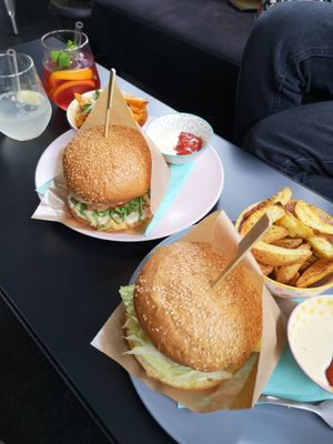 Tasty burgers with homemade ice tea and lemonade. at Tavci Kuhna in Lesce