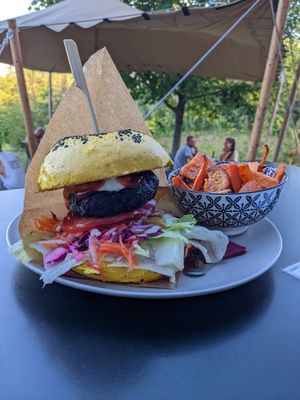 Mushroom burger at Tavci Kuhna in Lesce