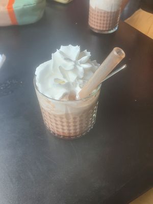 Cold chocolate with vegan cream - sooo good! 😍 at Tavci Kuhna in Lesce