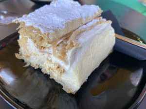 The real vegan cremeschnitte - as it should be  at Tavci Kuhna in Lesce