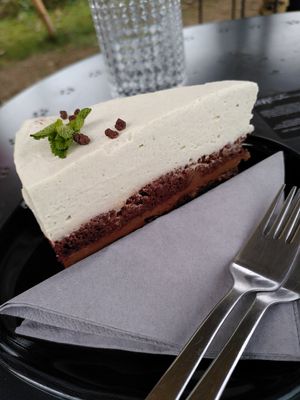 Mint and chocolate cake at Tavci Kuhna in Lesce