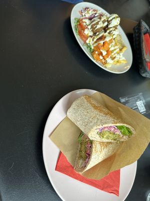 Falafel wrap and plate  at Tavci Kuhna in Lesce