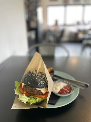 Bean burger   at Tavci Kuhna in Lesce