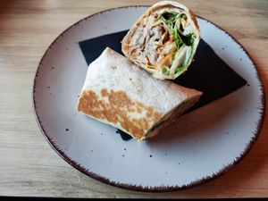 Bean protein wrap at Tavci Kuhna in Lesce