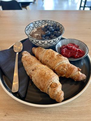 Buckwheat’s croissant with walnuts heated  at Tavci Kuhna in Lesce