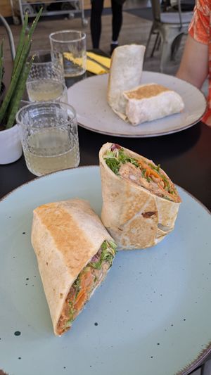 Mr bean burger wrap + kombucha at Tavci Kuhna in Lesce