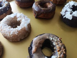 Vegan donuts at Tavci Kuhna in Lesce