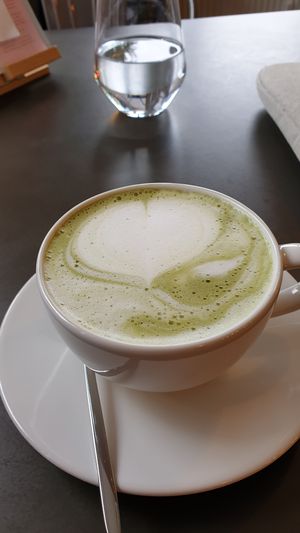 matcha latte at Tavci Kuhna in Lesce