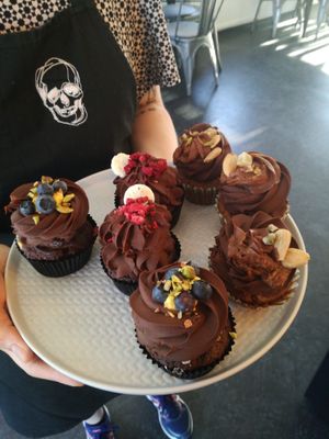 Chocolate muffins local and home made, vegan at Tavci Kuhna in Lesce