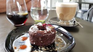 Donut & iced Coffee at Tavci Kuhna in Lesce