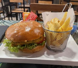 Quinoa burger  at La Receta in Puno