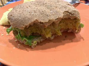 Quinoa burger  at La Receta in Puno