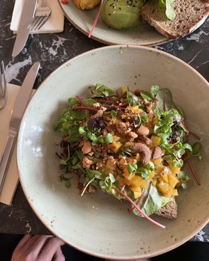 Spicy mango avocado bread   at Cafe Drechsler in Vienna