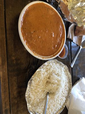 Great butter chicken curry  at The Pizza Castle and Indian Curry in Vancouver