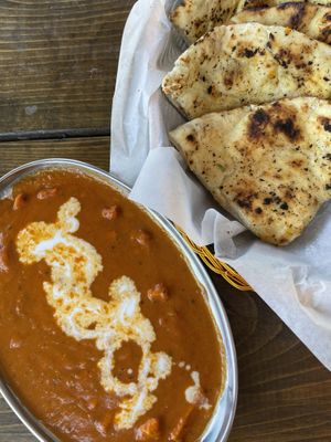Butter chicken vegan   at The Pizza Castle and Indian Curry in Vancouver